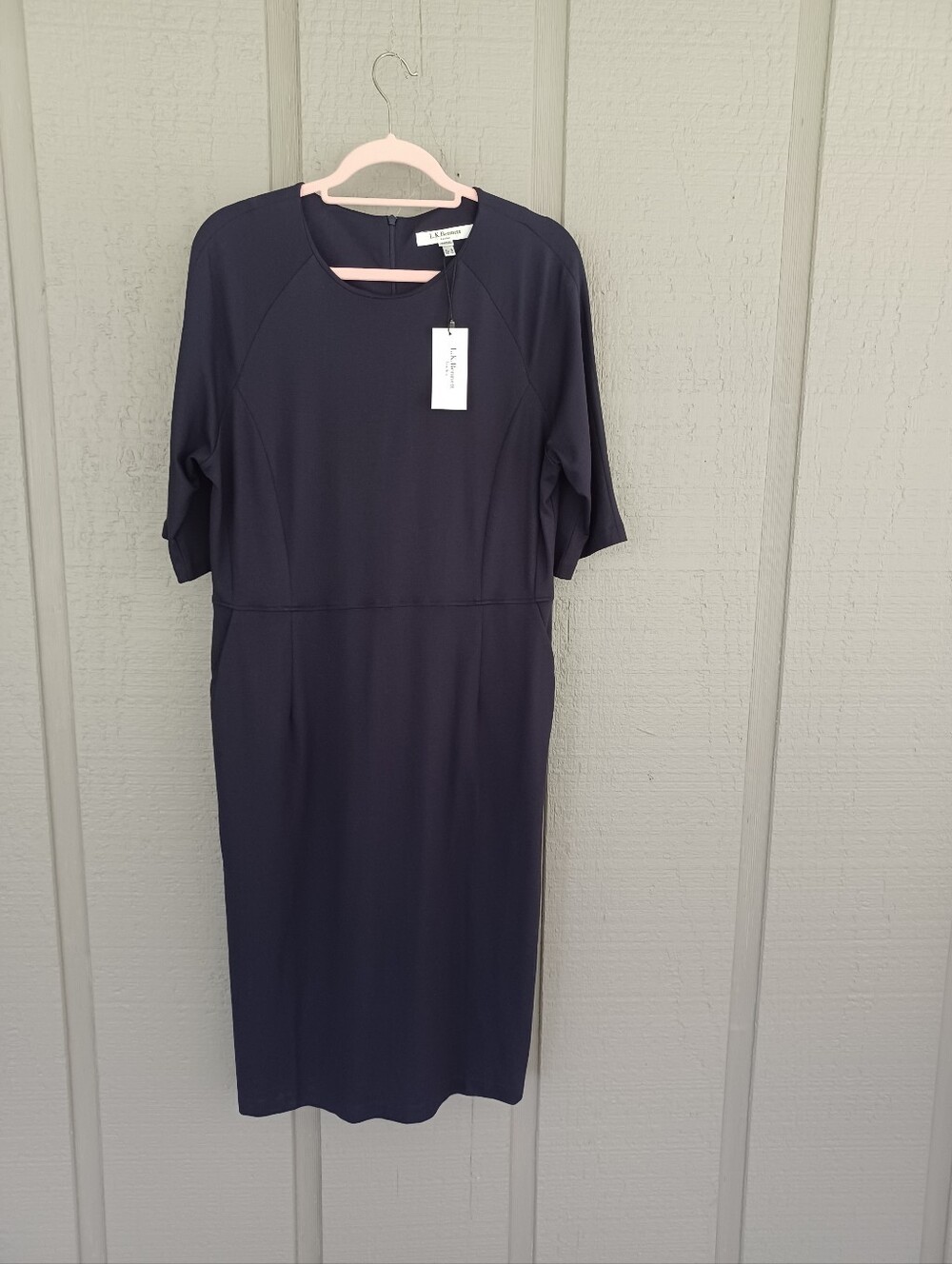 L.K. Bennett Liya Dress Size 14 Women Pockets Stretch Viscose Blend In Midnight